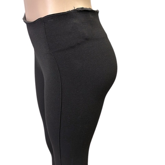 ZARA Thick Black High Waist Ponte Black Leggings Seam Front Womens Small - Picture 5 of 12